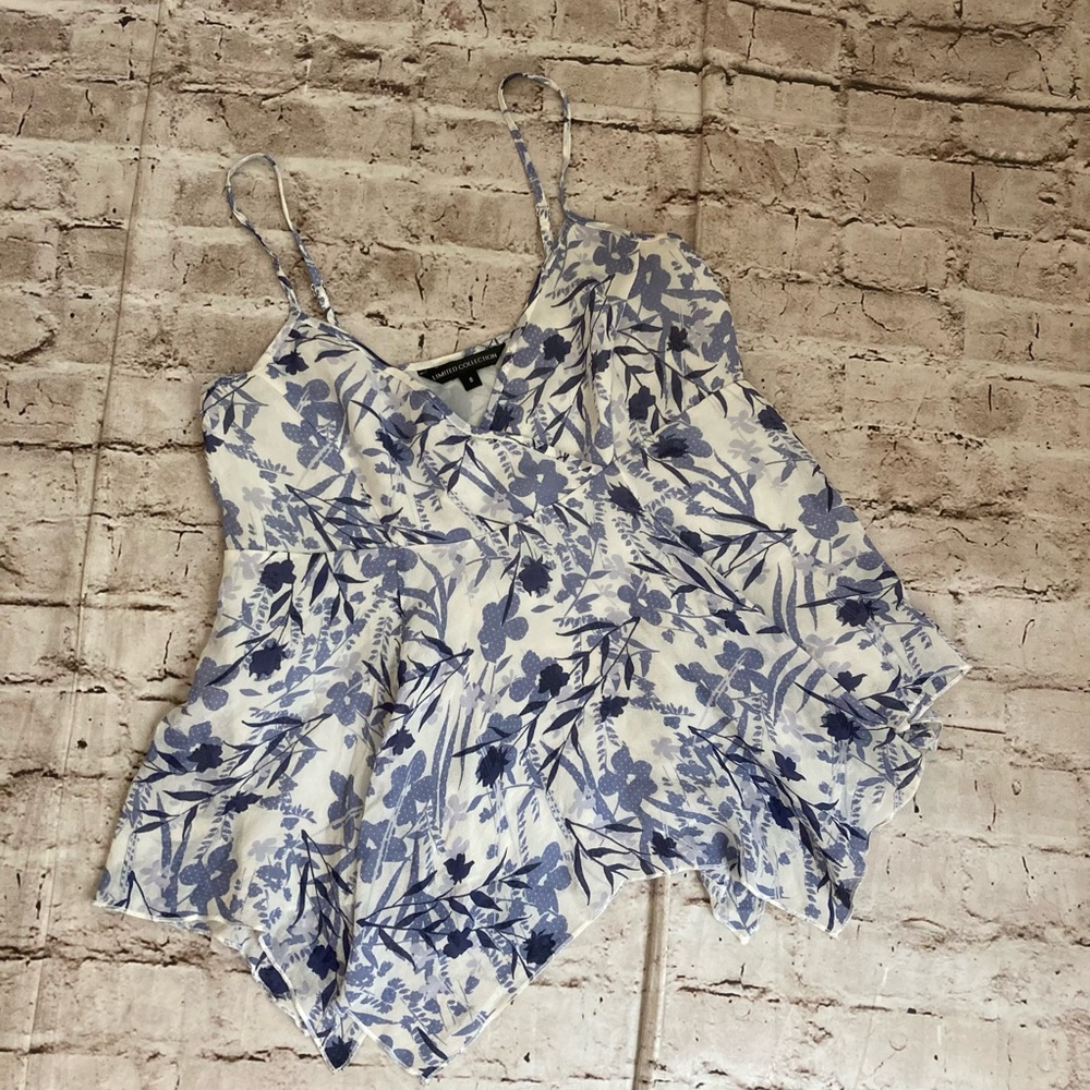 Limited collection straps floral silk High low top size 8